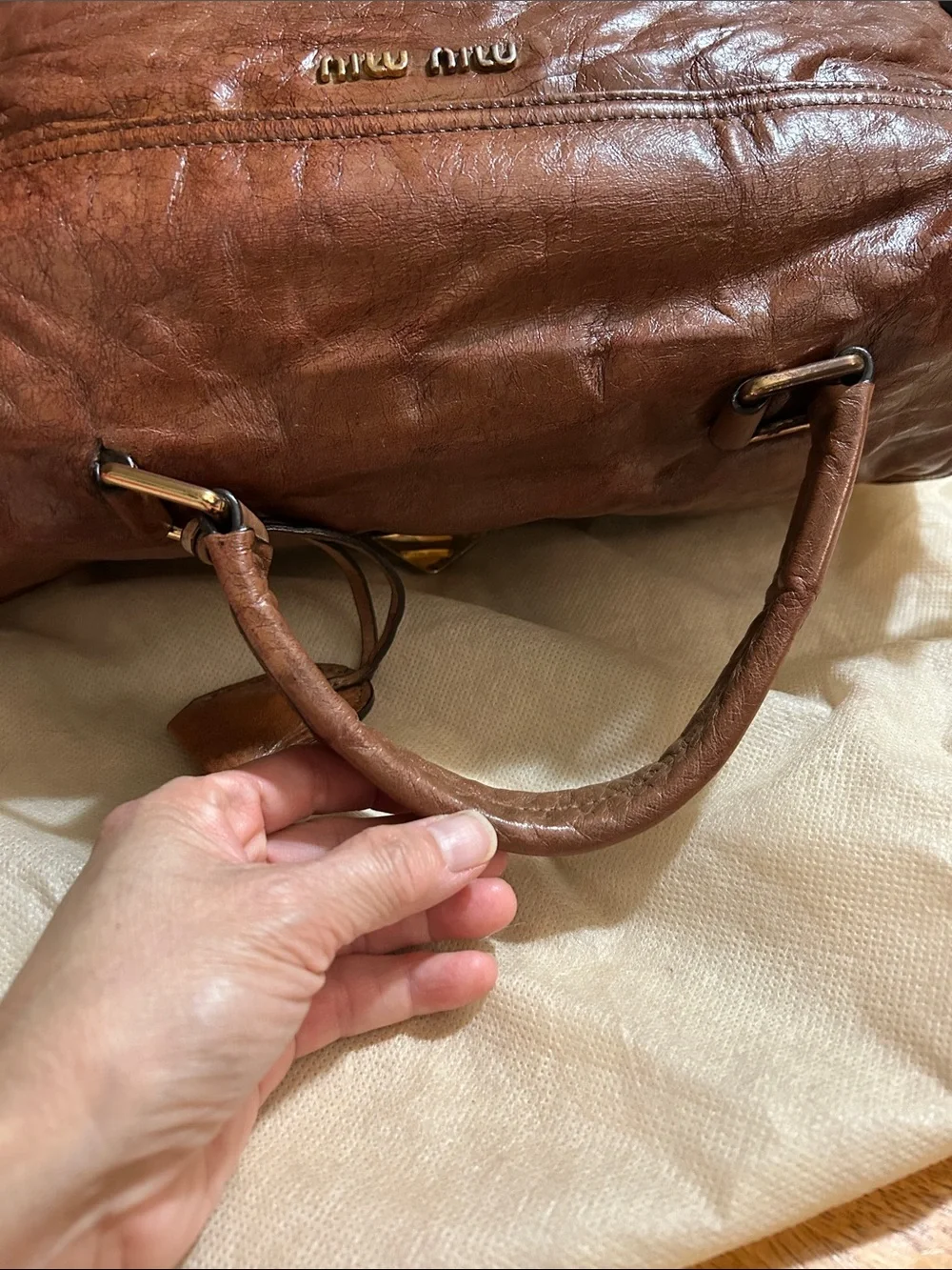Vintage Miu Miu Leather Satchel Bag